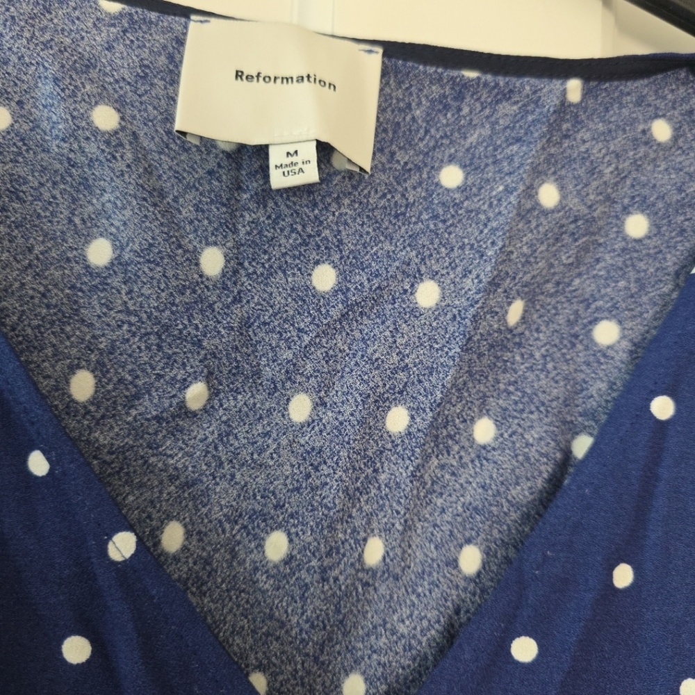 Reformation Calix Polka Dot Mini Dress M - Picture 6 of 8
